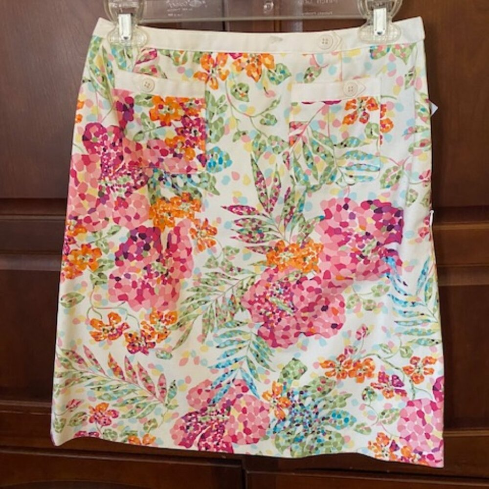 NWT Talbots Petites Women Floral Skirt Size 4